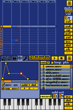 The envelope editor.
