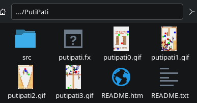 The directory containing extracted PutiPati files on PC.